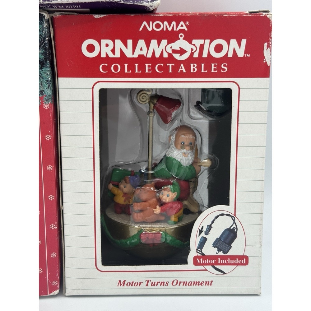 Lot of 3 Noma And Other Christmas Ornaments Vintage Spinning w/ Motors Boxes - Picture 3 of 7